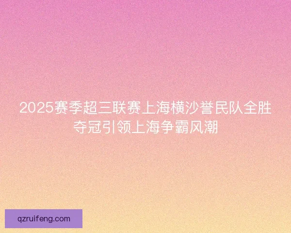 2025赛季超三联赛上海横沙誉民队全胜夺冠引领上海争霸风潮